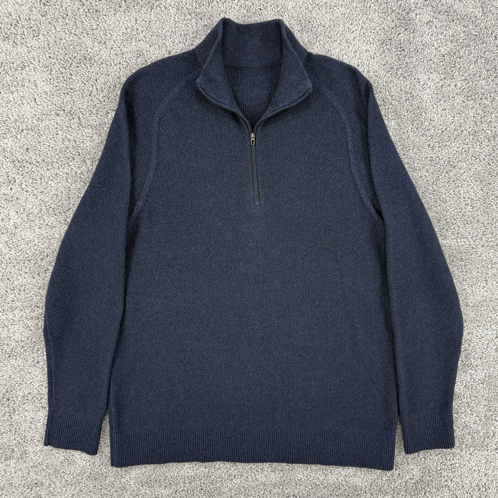 Lululemon Engineered Half Zip Sweater Men's L Navy Coolmax Pullover M3ENGS